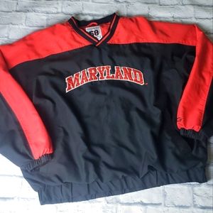 Vintage University of Maryland Terps Varsity Pullover Windbreaker XXL